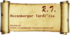 Rozenberger Terézia névjegykártya